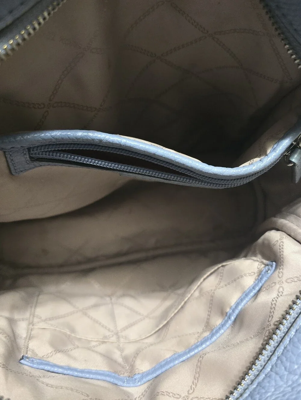 Michael Kors Powder Blue Pebbled Leather Backpack